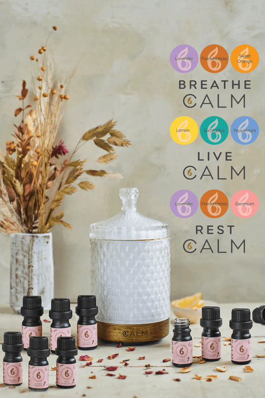 Aroma Diffuser with Breathe, Live and Rest Calm Oil Sets